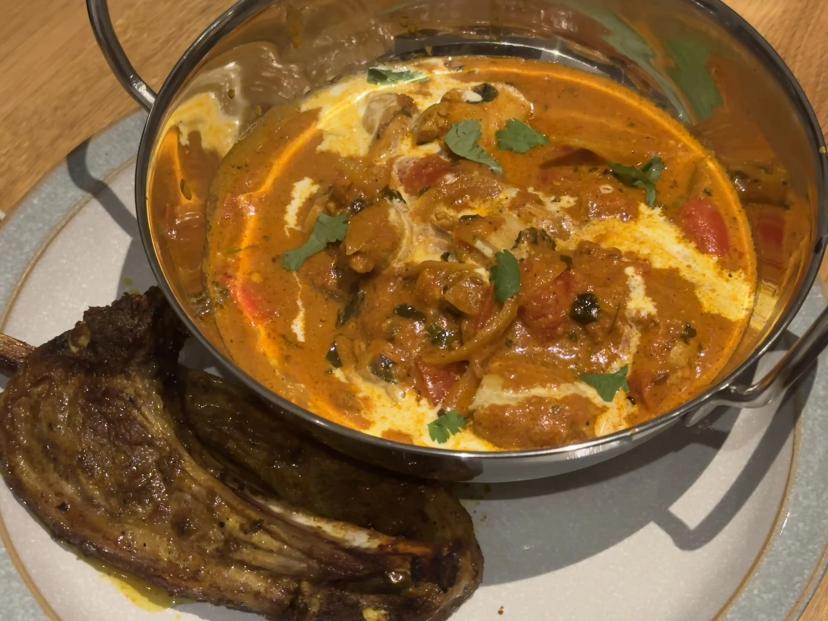 Homemade Butter Chicken Curry with Lamb Chops